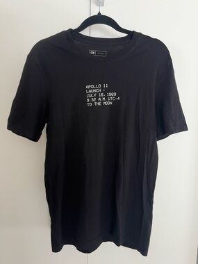 Simons Black Graphic Apollo 11 Short Sleeve Tee